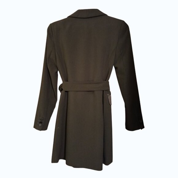 TOPSHOP Black Longline Dress Coat 2 - Picture 7 of 10